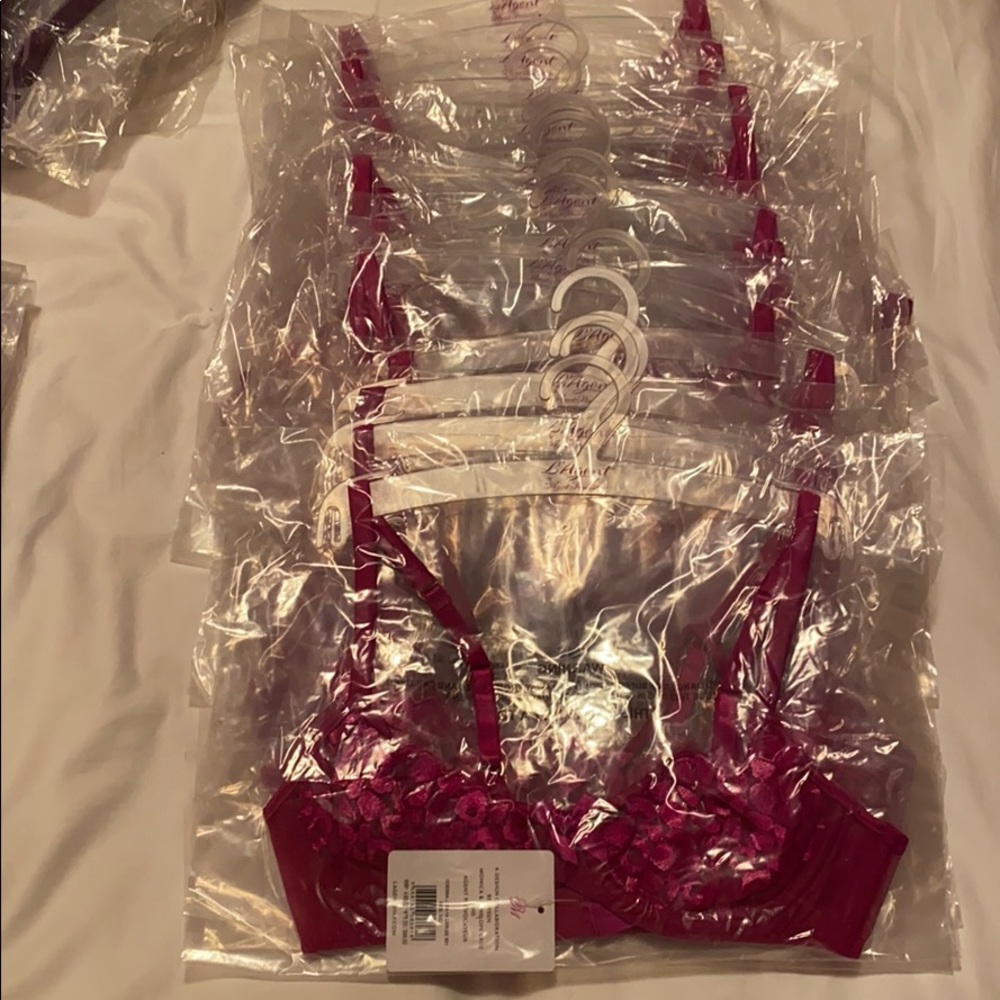 NWT L’Agent by AP Odessa Mesh Demi Bra, Cerise - Picture 4 of 12